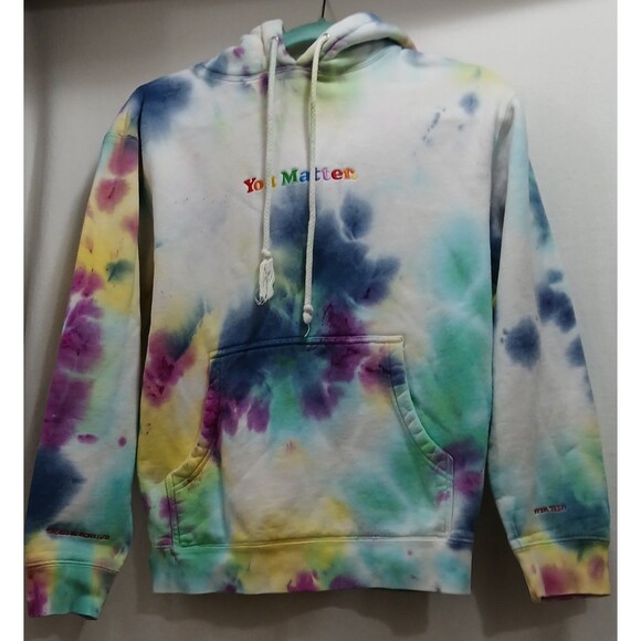 "You Matter" Brand Tie-Dye Hoodie Sweatshirt Embroidered Logo Women's X-Small - Picture 1 of 8